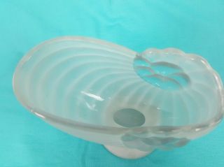 Frosted & Clear glass Nautilus shell shape vase decorative 4.  5 