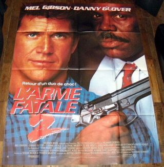 Lethal Weapon 2 Mel Gibson 1980s Danny Glover Joe Pesci Large French Poster