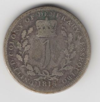 1816 Essequibo & Demerary Guilder Silver Coin 34,  000 Minted
