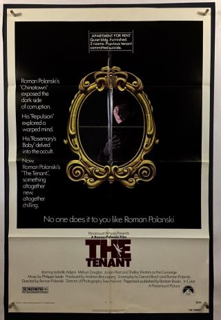Tenant Movie Poster (veryfine -) One Sheet 1976 Roman Polanski Horror 1055