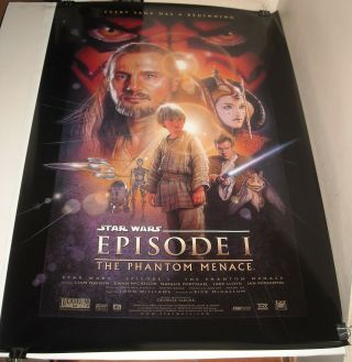 Rolled Star Wars Episode 1 The Phantom Menace Movie Poster Liam Neeson Art