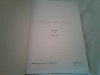 Vintage Neil Simon Script Murder By Death