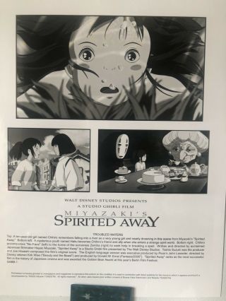 Miyazaki Spirited Away Press Kit Photo Print - One Of A Kind