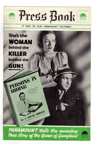 Persons In Hiding - 1939 J.  Edgar Hoover,  Plus Popeye Ads