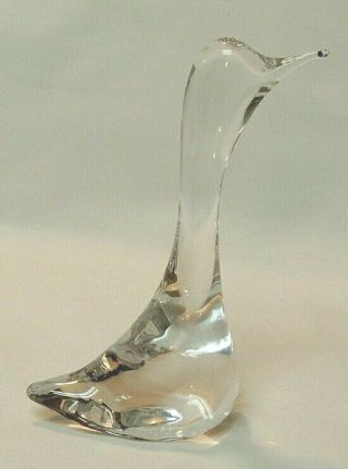 Daum France Crystal Duck Signed Bird Figurine 3