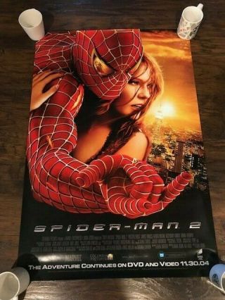 2004 Spider - Man 2 2004 Movie Poster With Mary Jane Spiderman Poster 27 By 40
