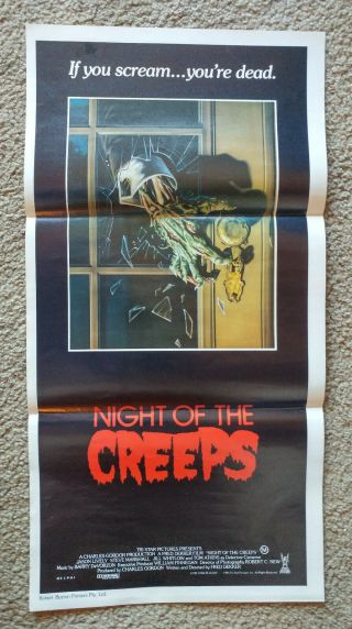 Night Of The Creeps Australian Daybill Poster Horror Tom Atkins Rare