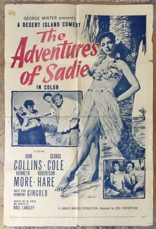 The Adventures Of Sadie Movie Poster 1 Sheet 1953 27x41 Joan Collins