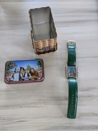 Wizard Of Oz Green Leather Watch With Case