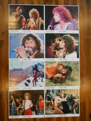 Barbara Streisand " A Star Is Born " 1976 Full Set Of 8 - Color Lobby Cards