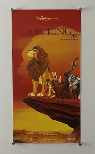 Lion King Movie Poster (fine, ) Aust Daybill 1994 13 1/4x25 3/4 Walt Disney 266