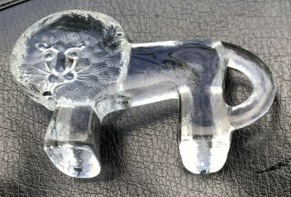 Kosta Boda Small Lion Figurine Erik Hoglund Art Glass Paperweight Sweden Zoo
