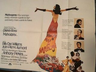 Mahogany Uk Quad Film Poster 1975 Diana Ross Billy Dee Williams
