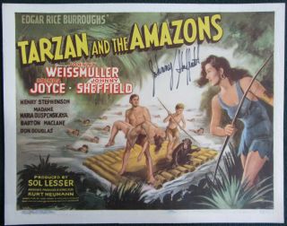 Johnny Sheffiled Signed Tarzan And The Amazons Orig Release 