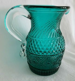 Mma Signed Metropolitan Museum Of Art Imperial Teal Green 4 1/4 " Cream Pitcher