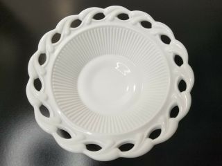 Fostoria Flared Bowl,  White Milkglass,  Wistar Pattern,  10 - 1/2 "