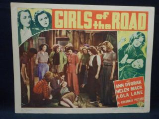 Girls Of The Road 1940 Lobby Card Vg Ann Dvorak Lola Lane Helen Mack Bad Girl