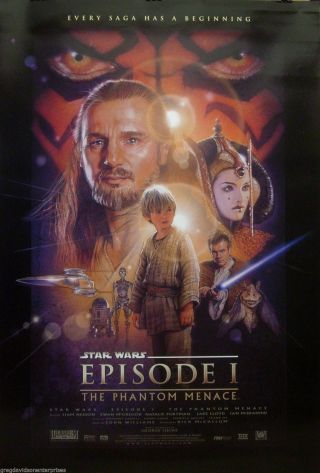 Star Wars 27x40 The Phantom Menace 2 Sided Movie Poster Ds One Sheet