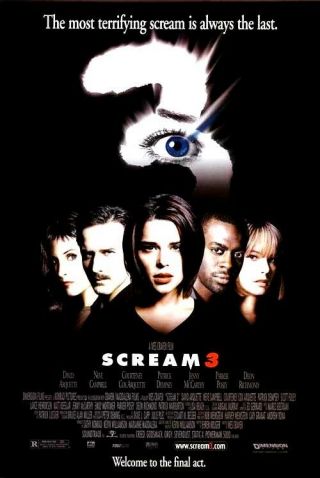 Scream 3 Neve Campbell Wes Craven Single Sided 27x40 Movie Poster