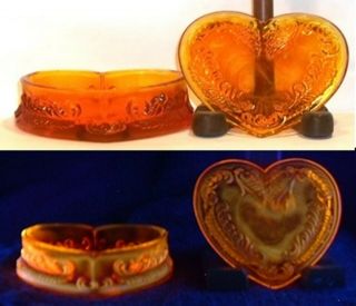 Boyd Glass Made In 1983 Heart Jewel Trinket Box Cadmium Bright Orange Fund