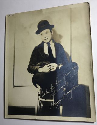Harry Langdon,  Silent Film Comedian,  8 X 10 Signed Photograph
