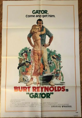 1976 Vintage Movie Poster Gator Burt Reynolds Jack Weston Jerry Reed Rare