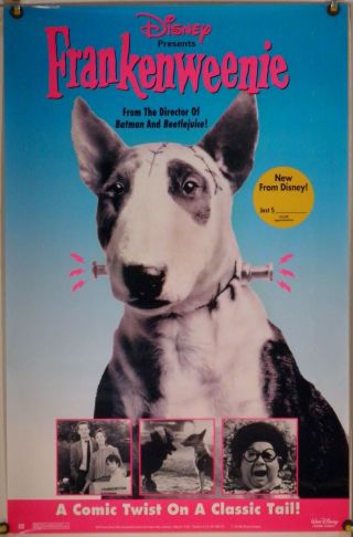 Frankenweenie Rolled Orig Video Poster Tim Burton (1984)
