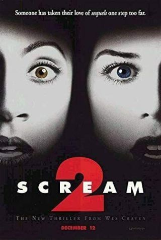 Scream 2 Neve Campbell Wes Craven Single Sided 27x40 Movie Poster