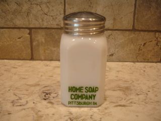 Hocking Home Soap Co.  Milk Glass Shaker Not Tipp Mckee Hazel Atlas Fire King