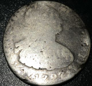 1797 Peru Me Ij Silver 8 Reales Carlos Iv Spanish Colonial Rare Coin