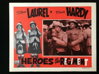 Laurel And Hardy Bonnie Scotland R54 Astor Lobby Card Heroes Of The Regiment 1