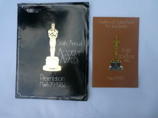 54th Academy Awards/governors Ball Programs 1982 Best Picture Chariots Of Fire