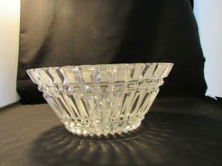 Vintage Cut Crystal Heavy Oval Bowl Centerpiece Elegant Glass Dining Decor 11 "