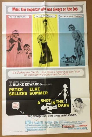 Peter Sellers Elke Sommer Herbert Lom Sanders Shot In The Dark Movie Poster 2248