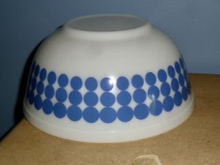 Vintage Glass Pyrex Blue Polka Dot 2 1/2 Qt 403 Mixing Nesting Bowl Oven Ware