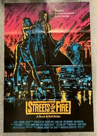 Vintage 1984 Streets Of Fire Willem Dafoe/diane Lane 27x40 " Movie Poster