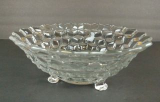 Vintage Fostoria Bowl Clear Crystal Glass Footed Serving Fruit Three Seams