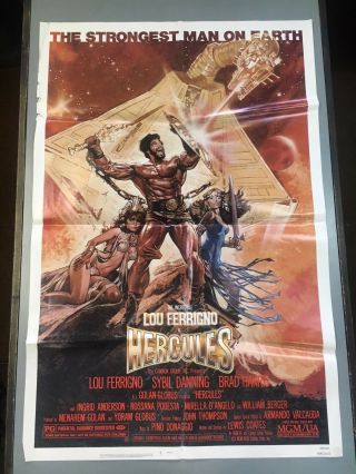 Vintage Hercules The Incredible Lou Ferrigno Movie Poster 1983 27 " X 41 " Mp - 12