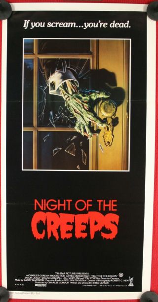 1986 " Night Of The Creeps " Horror Daybill Movie Poster