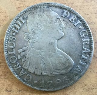 1795 Mexico - Spanish 8 Reales Silver Coin