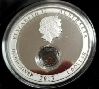 2013 Australia $1 Treasures Of The World - Coin 1 Garnet - 1 Oz Proof Silver