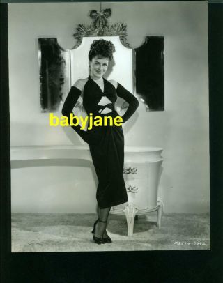 Paulette Goddard Vintage 7x9 Photo 1942 Pinup Fashion Halter Dress W/ Cut Outs