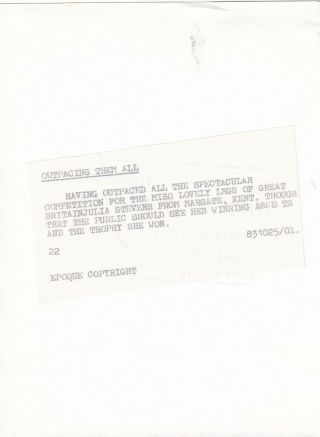 1983 PHOTO Pin - Up JULIA STEVENS SWIMSUIT LEGGY CHEESECAKE PORTRAIT KEYSTONE R3 2