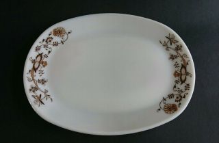 Jaj Pyrex England Brown Floral Vine Small Platter