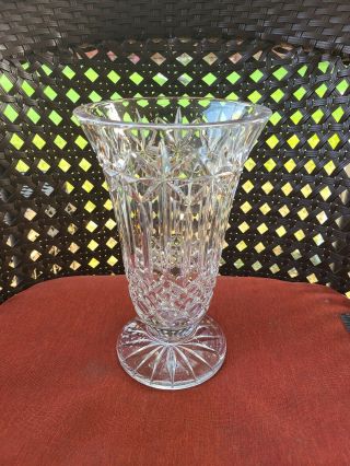Waterford Crystal 10 " Bouquet Cut Glass Style Vase In Good Pre Owned