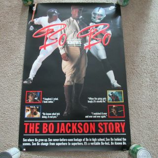 Vintage 90s The Bo Jackson Story Video Movie Poster Bo Knows Bo