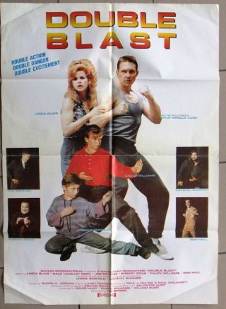 Double Blast: Linda Blair 39x27 " Lebanese Movie Poster 90s