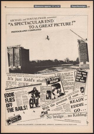 RIDING HIGH_/_HEAVY METAL_Orig.  1979 Trade print AD promo / poster_EDDIE KIDD 2