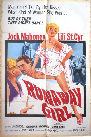 One Sheet Poster - Burlesque Stripper Lili St.  Cyr " Runaway Girl " 1965