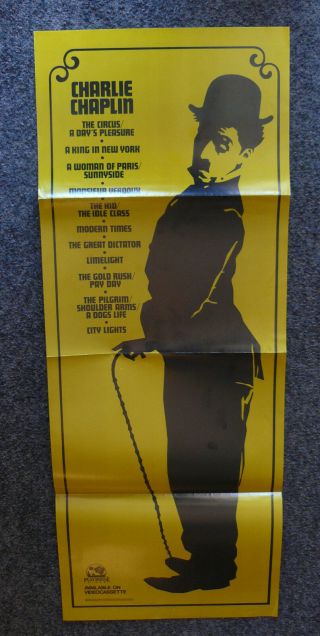 Charlie Chaplin 1980s Vhs Video Movie Poster The Great Dictator
